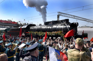 Встреча ретро-поезда "Эшелон Победы"