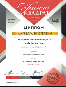 Образцовый коллектив любительского художественного творчества шоу-группа "Инфинити"